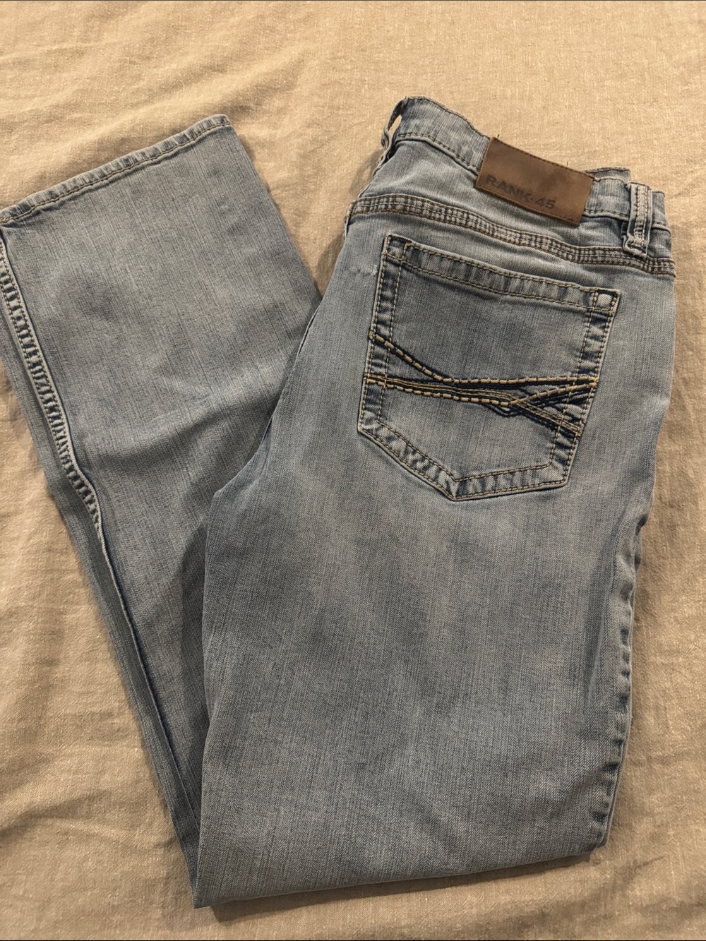Light Blue Straight Men’s Jeans - Unknown Brand